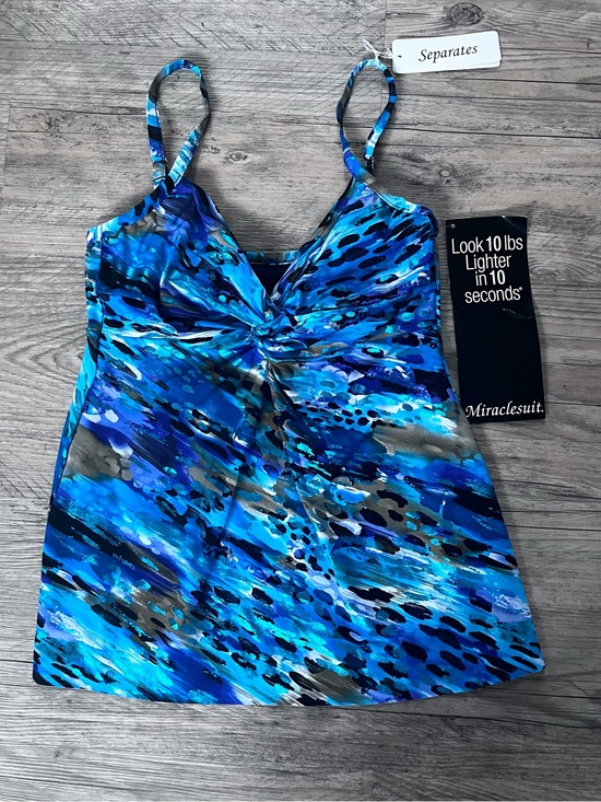 Miraclesuit Other - Miraclesuit Roswell Underwire Swim Tankini Top 8 Blue Attitude NWT Boho Slimming